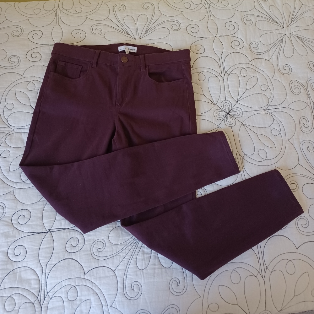 Loft 6P burgundy suede leggings